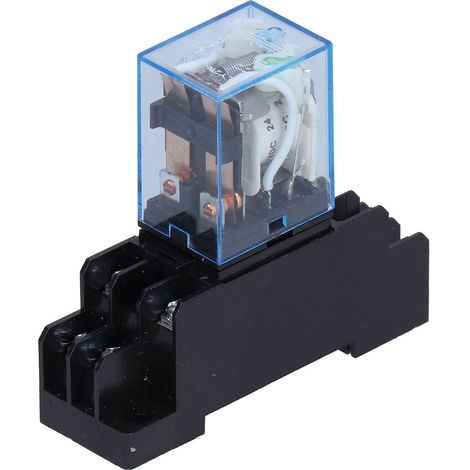Relais de puissance électromagnétique LY2NJ à 8 broches avec témoin lumineux sur le socle pour moteurs et relais industriels 10 ADC 24 V (1/5)