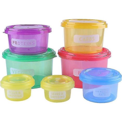 Boîtes de rangement pour portions contrôlées (7 pièces) - Préparation et conservation des repas - Programme alimentaire fitness (1/5)