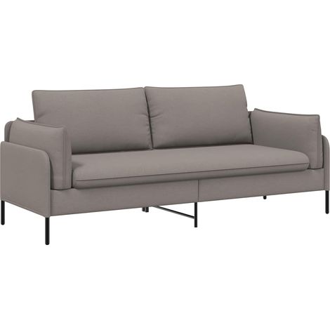 Divano 3-Persone Tortora 222 x 81 x 89 cm Tessuto vidaXL (1/5)