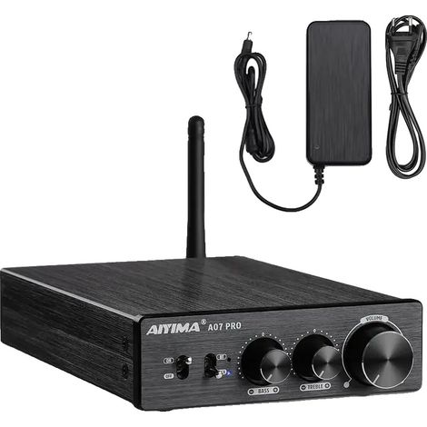 Amplificateur Bluetooth, 300W x 2 Puissance de Sortie, 2.0 Canaux, Entrées RCA et Bluetooth, Avec prise EU DC48V (1/2)