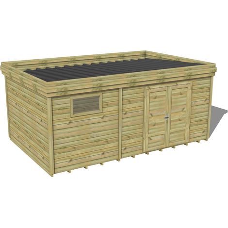 ABRI DE JARDIN bois traité 27mm, 6x3,4m, 21m2, Plancher (1/3)