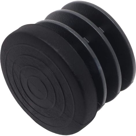 Adsamm® / 4 x puntali alettati a incastro/neri/Ø 26-28 mm/tondi/piedini in polietilene per gambe di mobili in tubolare/puntali protettivi per arredi Adsamm® Quality (1/2)