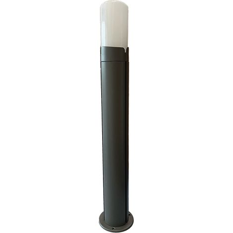 Baliza exterior E27 – Aluminio gris oscuro, 80 cm, IP54 para jardín y caminos
