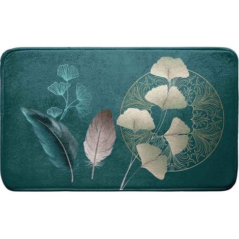 Tapis de Bain Microfibre "Ginkoblue" 45x75cm Vert (1/3)