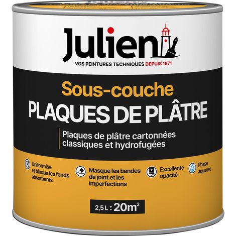 Sous-Couche Pour Plaques De Plâtre Cartonnées - aspect Mat Blanc 2,5L - Julien