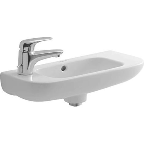 Duravit D-Code - Lavamani 50x22 cm, con 1 foro per miscelatore a sinistra, bianco 07065000092