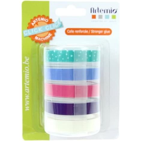 Click Click Pastel Set de 5 Recharge Rubans pour Étiqueteuse Plastique Multicolore 9 x 5 x 12,5 cm