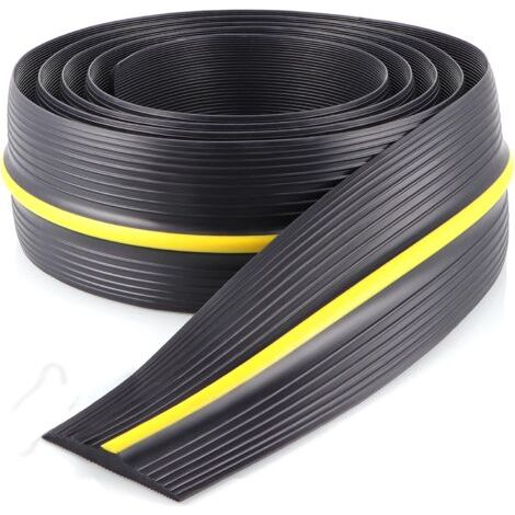 Joint de seuil en caoutchouc EPDM 3m – Antidérapant avec bande jaune – Pour porte de garage basculante ou standard – Étanchéité optimale (1/5)