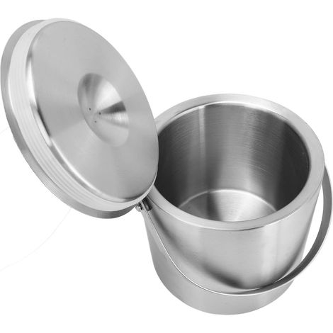 Stainless Steel Ice Bucket, Double Wall Insulated 3L with Lid and Concave Base for Cans of Wine, Champagne and Beer (1/5)