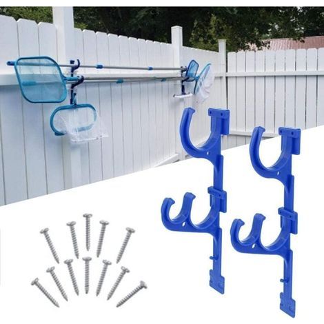 Supporto per palo da piscina in plastica in 2 pezzi con vano porta viti, supporto per palo da piscina in plastica con vano porta viti per accessori di pulizia (1/5)