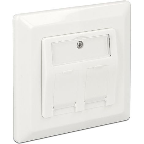 base pared empotrar de 2 puertos Keystone blanca