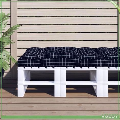 360529 Coussin de palette motif à carreaux noir 120x80x12 cm tissu (1/5)
