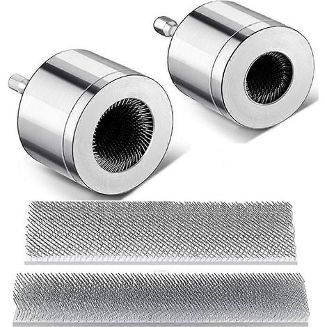 Lot de 2 brosses de nettoyage pour tubes en cuivre métallique avec 2 têtes de brosse remplaçables, brosses de nettoyage de tuyaux compatibles avec les perceuses (1/2 pouce, 3/4 pouce). (1/5)
