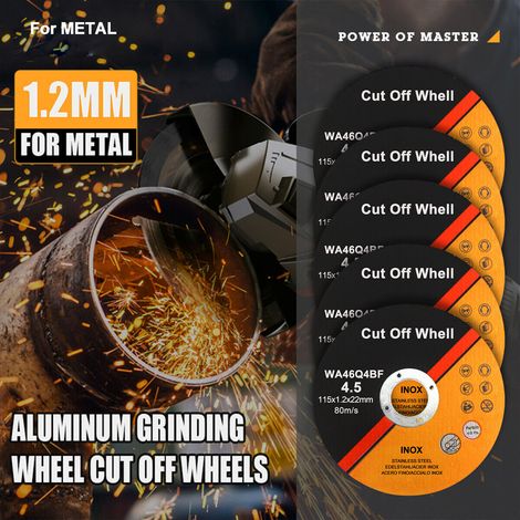 Lot de 50 Meules de Coupe 115 mm pour Meuleuse d'Angle - Disques Ultra-Minces 1,2 mm en Oxyde d'Aluminium - Haute Performance 13 300 tr/min