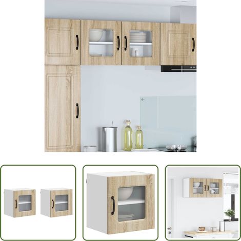 vidaXL Küchenwandschrank - Küchenschrank Kalmar 2 pcs Sonoma-Eiche 40 x 31 x 40 cm (1/5)