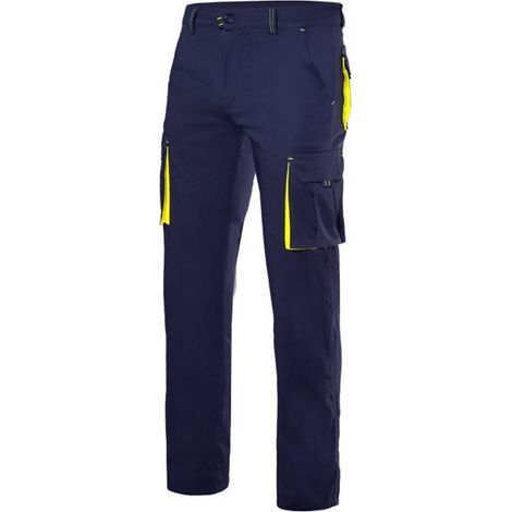 pantalon stretch multibolsillo bicolor ropa bicolor marinio amarll tallaje talla 40 (1/5)