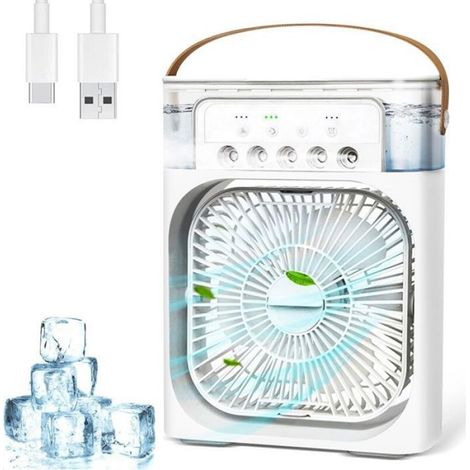 1 Refroidisseur d'air, 4 en 1, 600ML, 3 modes, 7 couleurs, minuterie, bureau, chambre (1/4)
