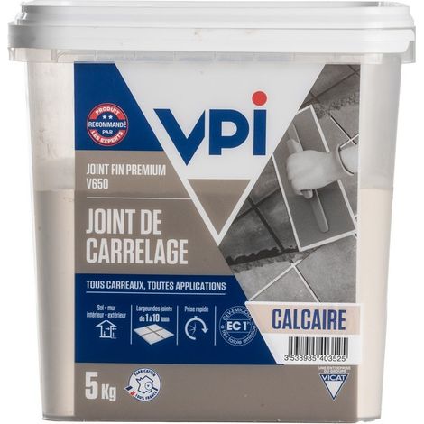 Joint fin premium V650 5Kg – Joint déco tous carreaux CG2 FWA – Hydrofugé et prise rapide – Pour carreaux rectifiés et planchers chauffants – VPI