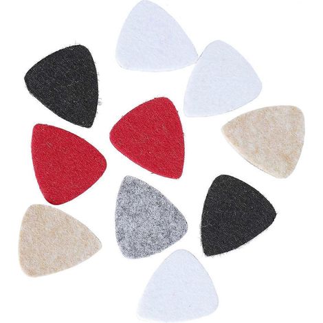 Lot de 10 médiators en feutre de couleurs assorties pour guitare et ukulélé-3.00X2.50X0.40CM (1/3)