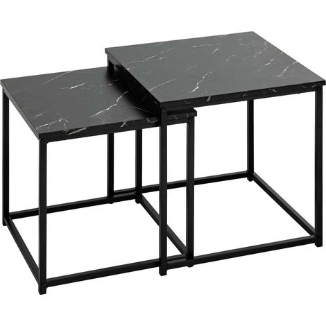 Ensemble de 2 tables à café gigognes effet marbre JONES (1/5)
