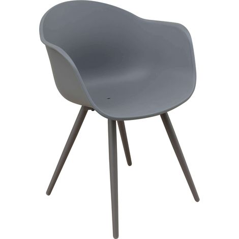 Chaise de fauteuil en plein air avec des jambes en aluminium et une séance Creta  DarkGray