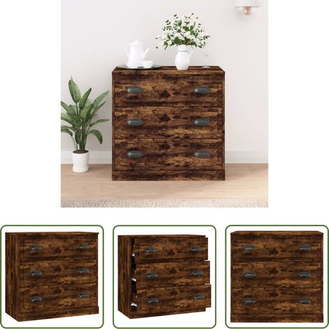 Holzkommode -  Sideboard Räuchereiche 70x35,5x67,5 cm Holzwerkstoff (1/5)