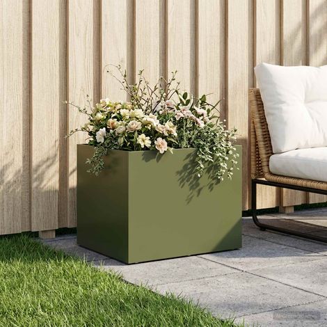 vidaXL Cache-pot de jardin Vert olive 40 x 30 x 30 cm (1/5)