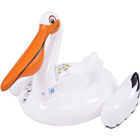 TrAdE Shop Traesio - Gonfiabile A Forma Di Pellicano Bianco Materasso Piscina Estate Mare 128x115x84cm 016143 - (1/3)