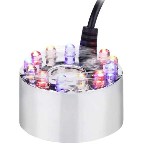 Atomiseur pour Aquarium, 12 lumières LED Qui Change de Couleur, atomiseur à ultrasons, pour Fontaine de Piscine pour intérieur pour extérieur (1/5)