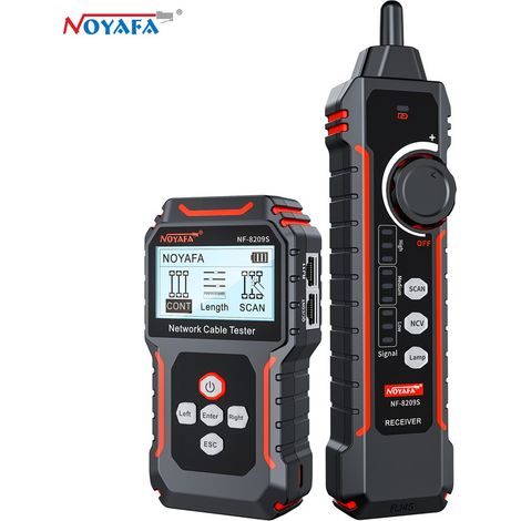 Testeur de réseau NOYAFA NF-8209S, testeur de câbles LAN CAT5/CAT6 avec suivi, PoE, NCV, mesure de longueur, clignotement des ports, détection de défauts, kit de traçage de câbles réseau (1/5)