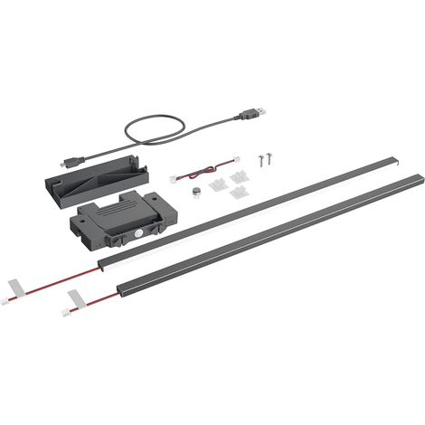 Hettich AvanTech You Illumination - Schubladen Leuchte 4000K neutralweiß Länge 600mm, Kunststoff anthrazit