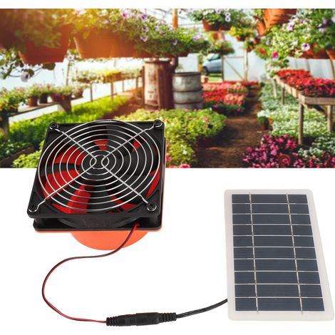 Ventilador solar monocristalino de 10 W con rejilla protectora para conductos de ventilación redondos – incluye placa deflectora, aspa de ventilador seleccionada al azar, 5 V (1/5)