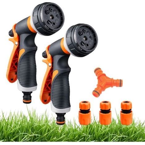 Watering Pistols - 2 Pack - 8 Spray Modes - 50% Water Saving - ABS Plastic (1/4)