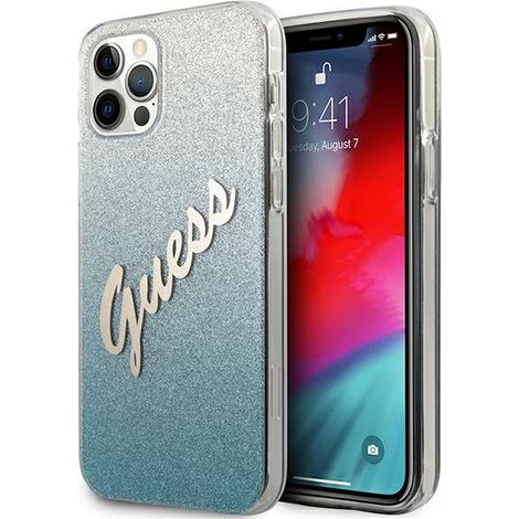 Funda rígida azul/azul con purpurina y diseño degradado para iPhone 12 Pro Max de 6,7 pulgadas de Guess GUHCP12LPCUGLSBL (1/5)