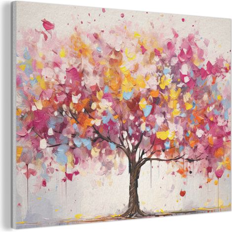 CUADRO ACÚSTICO Acuarela - Árbol - Arte - Abstracto Adornos Pared 80x60 (1/5)
