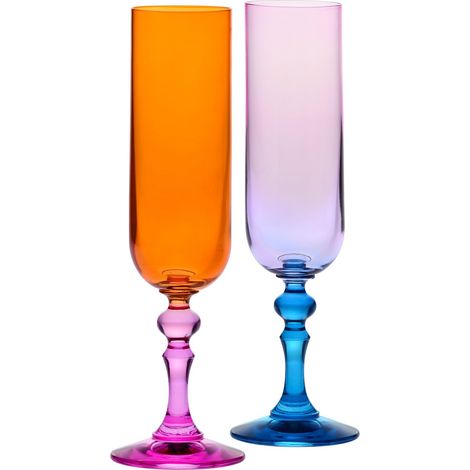 Flûtes à Champagne Orange-Rose, lot de 2, 220 ml, Collection Bubble (1/5)
