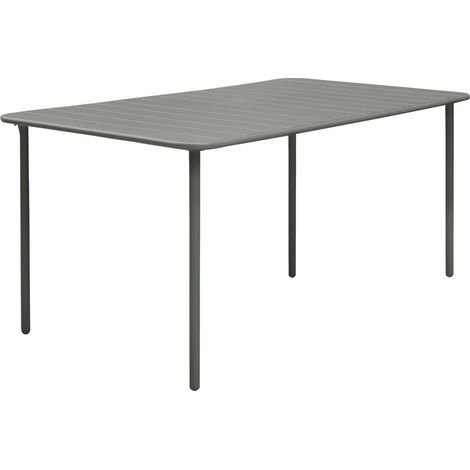 Table de jardin métal 6-8 places. kaki. Amelia. 160x90xH72.5cm (1/5)