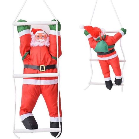 Échelle d'escalade du père noël 30cm, ornement suspendu pour arbre de noël, décoration intérieure et extérieure (1/5)