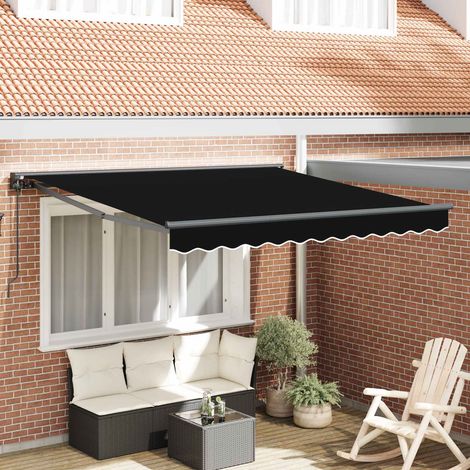 Cadre d'auvent-Support d'auvent Noir 350 x 250 cm Polyester avec revêtement PU (1/5)