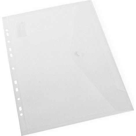 Carpeta tipo sobre A4 con perforación europea, transparente