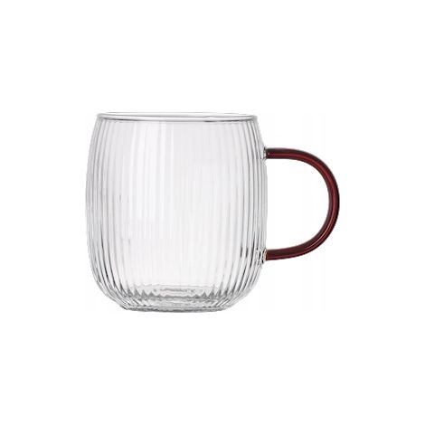 Taza de cristal para café y té de 330 ml. Con asa. Justyna.