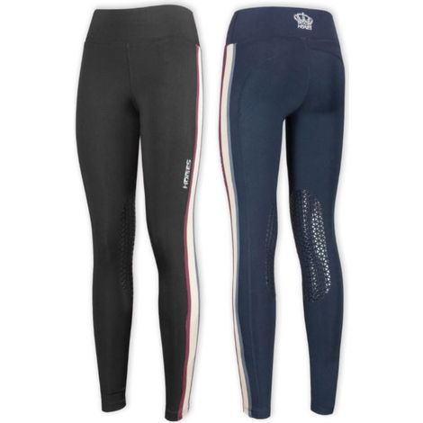 L, Bleu: Leggings d'équitation Chevaux modèle Ambre Genou avec grip (1/5)