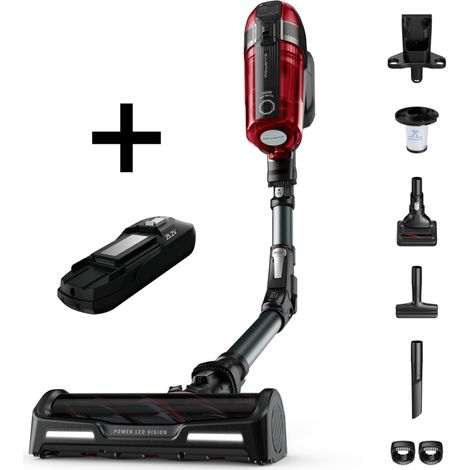 Aspirateur balai Rowenta RH98A3WO X-Force Flex 12.60 Modèle Animal Rouge