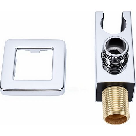 Coude d'alimentation murale avec bride, raccord eau NPT 1/2", acier inoxydable, électroplaqué (1/5)