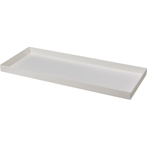 Sottovaso Rettangolare per Vaso a Cassettone Schio Tera Cassa Chalk 60x24,5 cm in Plastica Bianco Gesso