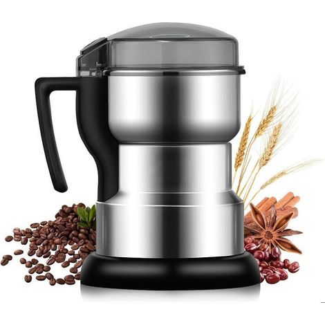 Moulin café électrique 400W – Multifonction, céréales, épices – Broyage rapide – Inox (1/5)