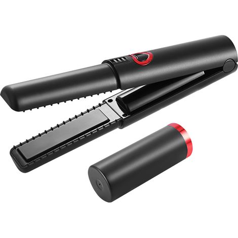 Lisseur Sans Fil - Batterie 4800 MAh - 4 Niveaux Température - Tourmaline Ionique - Pour Cheveux Lisses ou Bouclés - Format Voyage - 1 Pièce (1/5)
