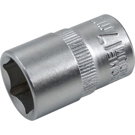 Faithfull 1/2in Drive Hex Socket 17mm Chrome-Vanadium Steel (1/2)