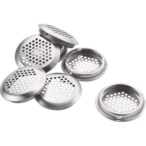 Lot de 20 grilles d'aération circulaires en acier inoxydable de 19 mm pour cuisine, salle de bain, armoires, placards à chaussures, armoires divers (1/4)