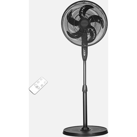 Ventilador De Pie Verdel Negro 3vel 50w 5asp Fijo/rotatorio C/remoto Y Temporizador Regx42x42cm